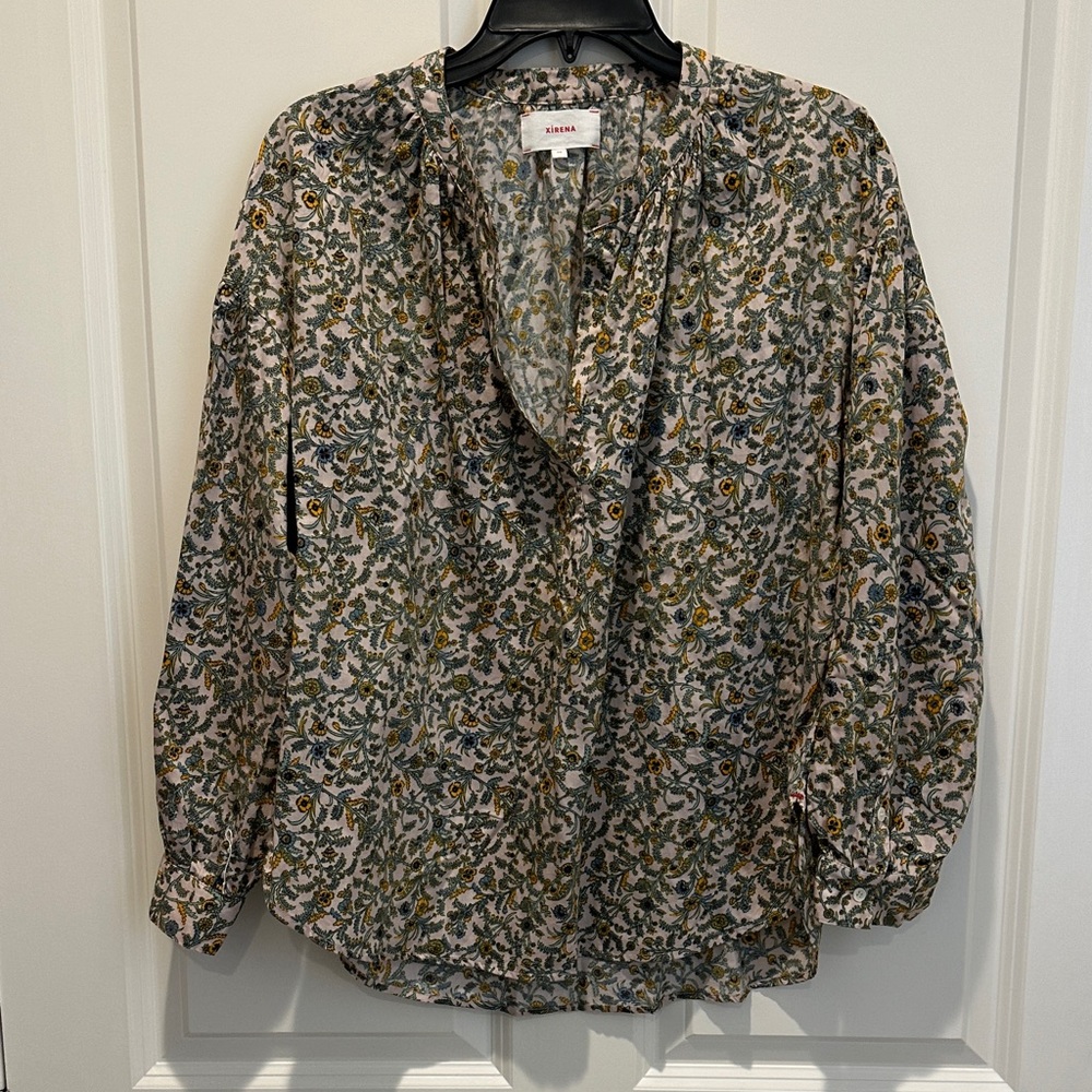 Xierna Green Yellow and Blue Floral Tunic.